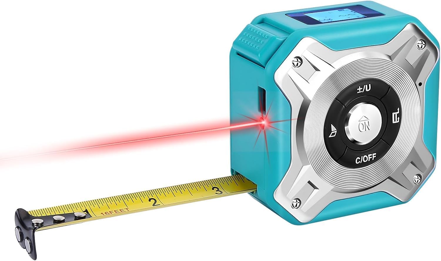 DEWIN 2 in 1 Digital Tape Measure, Digital Laser Distance Meters with LCD Backlight & Self-Locking, 40m Rechargeable Laser Measurement Tool & 5m Tape for Area Volume Distance Pythagorean Measurement