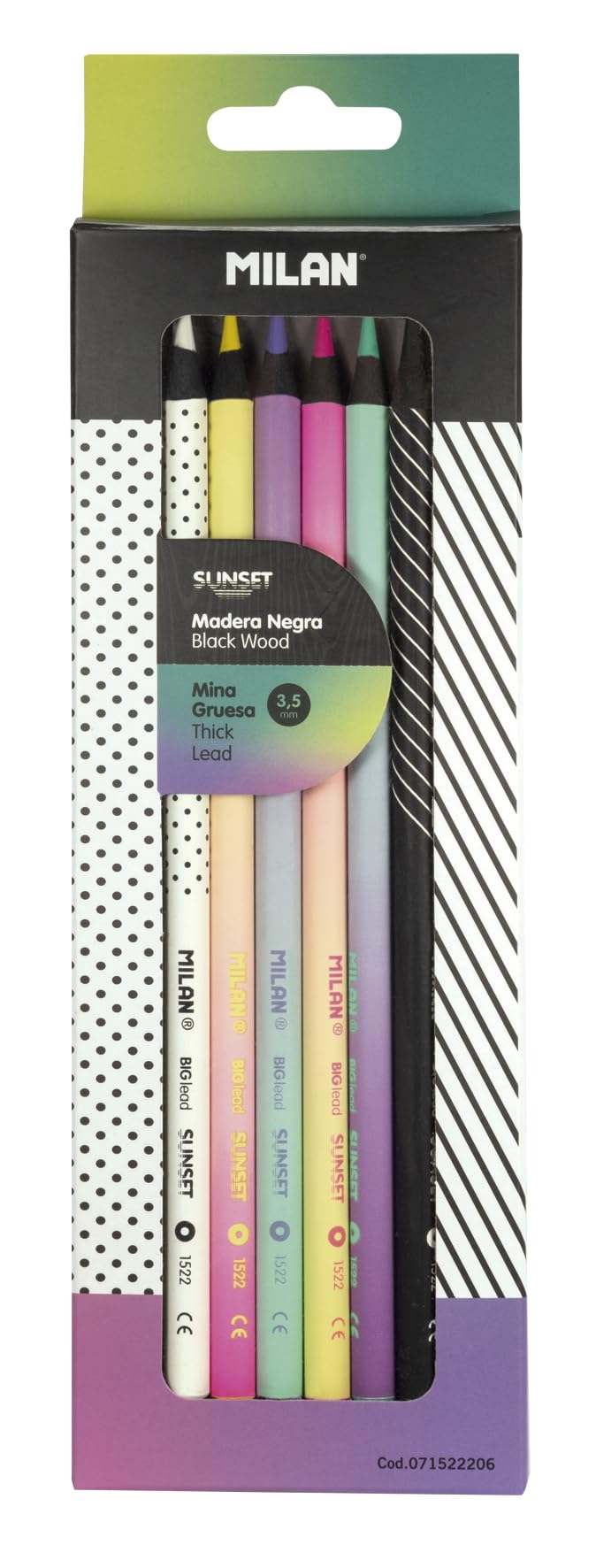 Milan Sunset Thick Lead Colored Pencils Box of 6