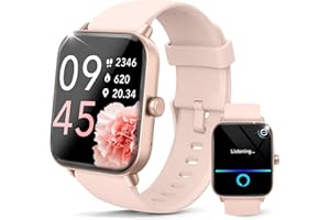 Hoowel Smart Watches for Men/Women, 1.8" Alexa Built-in Smartwatch with Bluetooth Call, Heart Rate/Sleep/SpO2 Monitor, IP68 Waterproof 100+ Sport Fitness Trackers, Compatible with Android & iPhone