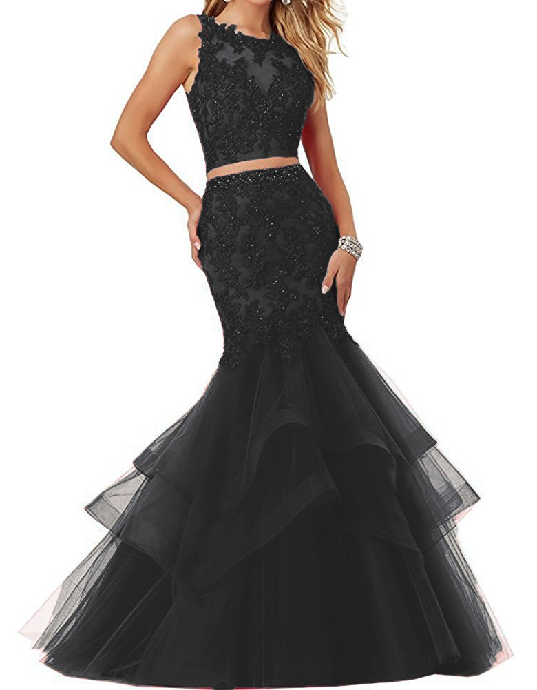 2 Piece Formal Black Dresses