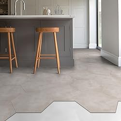 Alwayspon 12Pcs Hexagon LVT Flooring Peel and Stick