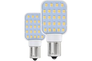LEISURE LED 2 Pack Rotating Super Bright 300 Lumen 1141 1156 Wedge RV Interior LED Light 24-SMD Camper Trailer Lamp Bulb 10-24V Natural White (2)