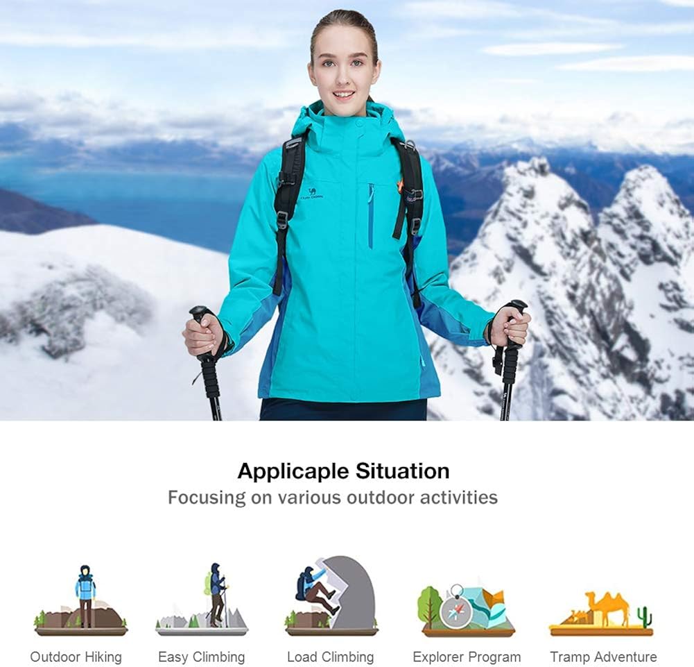 CAMEL CROWN Women's Waterproof Ski Jacket 3-in-1 Winter Coat Windbreaker Fleece Inner for Snow Rain Hiking Outdoor: Clothing