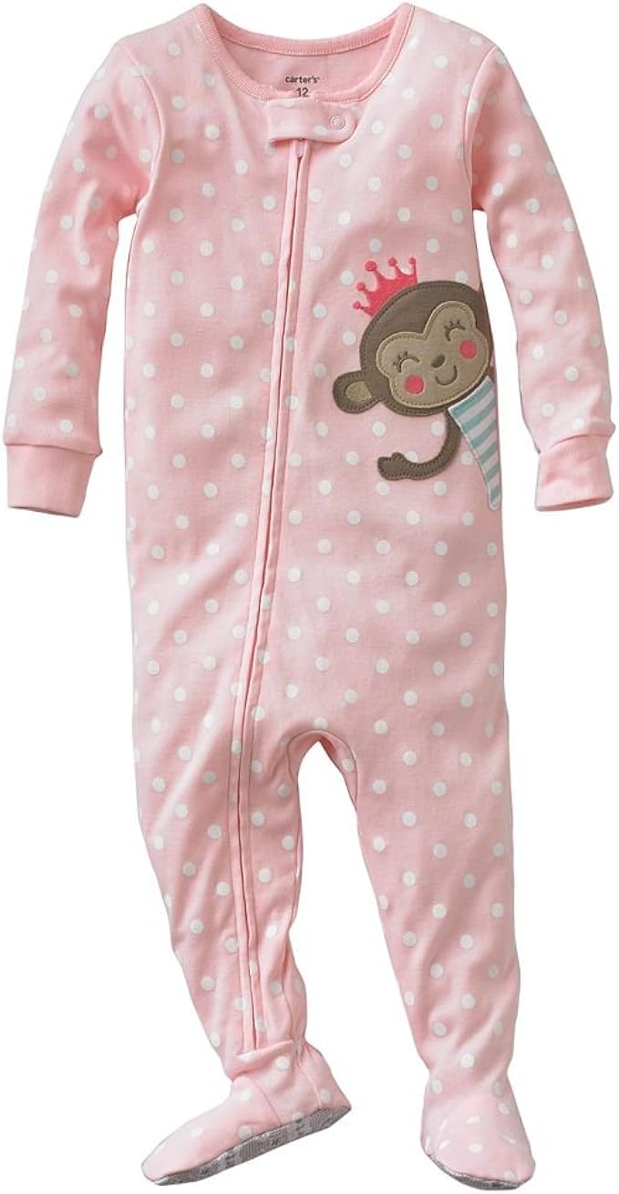 Carter's Baby Girls One Piece Cotton Knit Footed Sleeper