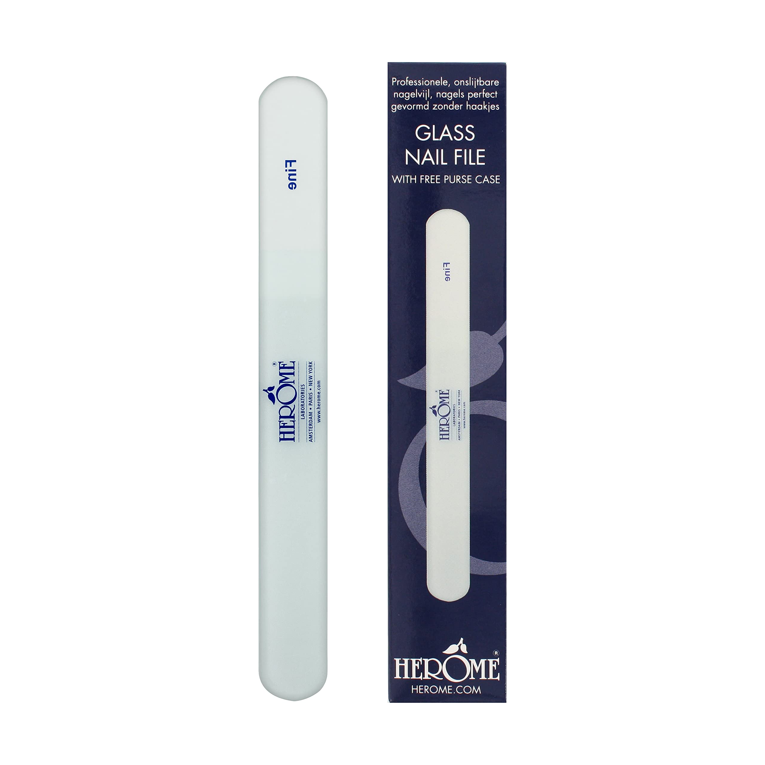 Herome - Glass Nail File | Long-Lasting and Professional Nail File, Stimulates Nail Growth and Strong Nails, Beautifully Shaped, can be Washed in Dishwasher