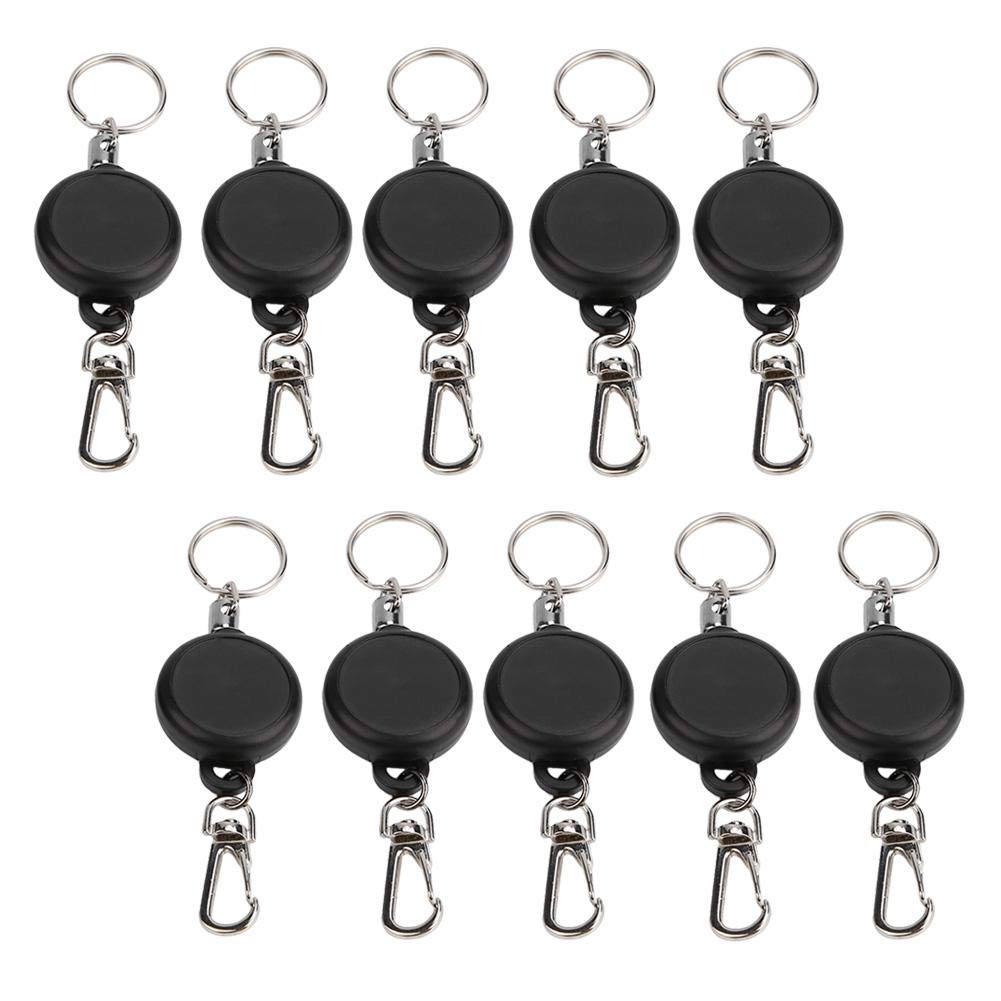Vbest life Retractable Key Chain,60cm Steel Wire Rope Retractable Key Chain Stretching Keys Clasp Anti-Lose Keyring Sturdy And Durable(10 pcs) Hiking Camping