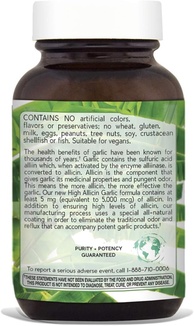Natural Nutra High Allicin Garlic Supplement, Garlic Pills for High