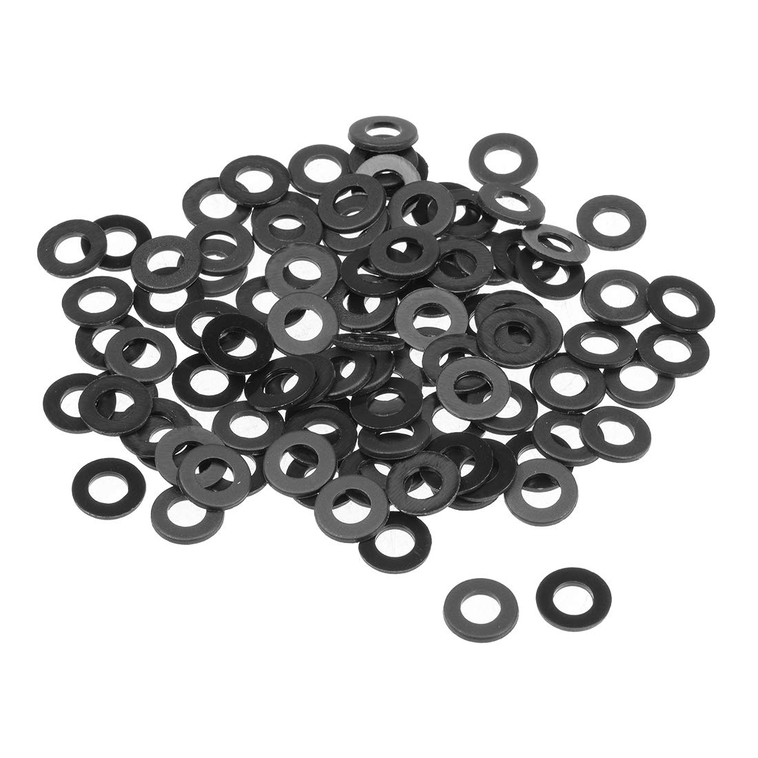 sourcing map Nylon Flat Washers 10mm OD 5mm ID 1mm Thickness for Faucet Pipe Water Hose, Pack of 100