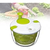 Girador de salada, secador giratório de vegetais de plástico de 5 l com alça de manivela e tampa de bloqueio inteligente, des