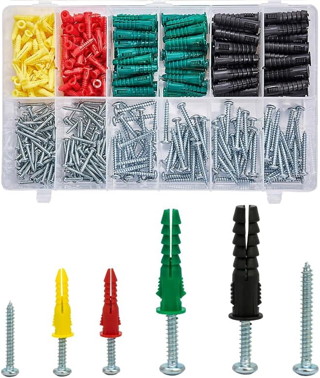 T.K.Excellent Phillips Pan Head Self-Tapping Screws and Drywall Anchors Kit 400