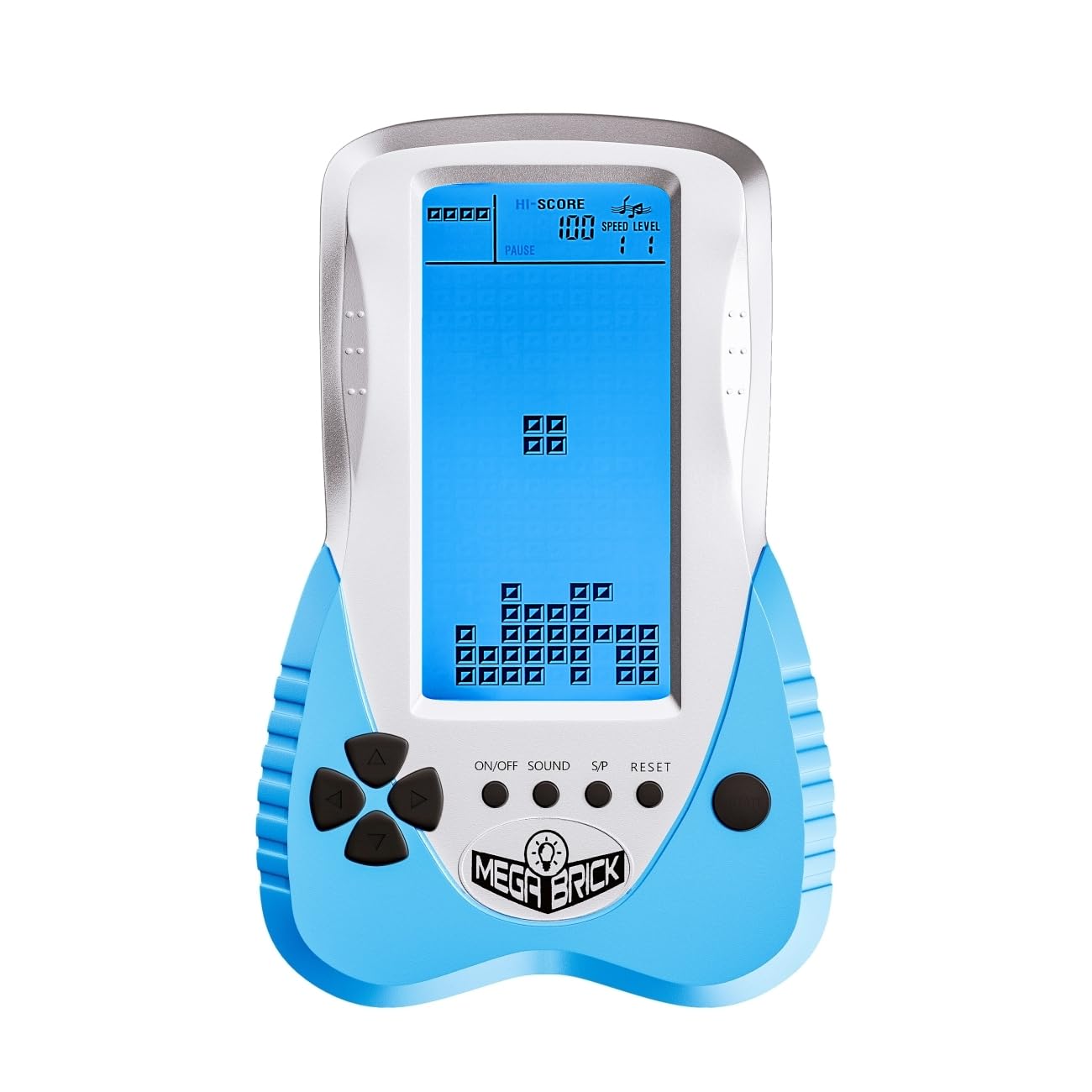 TAQY Blue backlit Block Game Console 3398 in 1 Retro Nostalgia Racing/Tank Battle/Snake Pocket Puzzle Game Console Handheld Portable Brick Toy Console Gifts for Teenagers/Children (Blue)