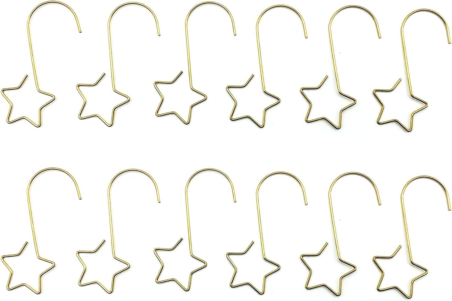 Ornament Hooks - Christmas Ornament Hooks Decorative Iron Wire Hanger Star Shape for Christmas Tree Home Decoration 100 Piece (Gold)