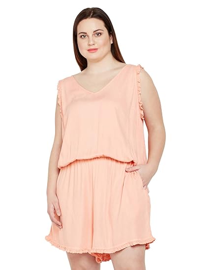 orange sleeveless jumpsuit