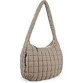 Quilted Puffer Tote Bag Purse Puffy Crossbody Shoulder Bag,Lightweight Nylon Hobo Bag Puffer Carryall Bag for Women Girl