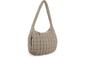 UIXIZQ Quilted Puffer Tote Bag Purse Puffy Crossbody Shoulder Bag,Lightweight Nylon Hobo Bag Puffer Carryall Bag for Women Girl