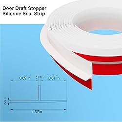 Elvone T-Shaped Door Draft Stopper, 1.37 in x 40 Ft