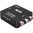 RCA to HDMI, GANA 1080P Mini RCA Composite CVBS AV to HDMI Video Audio Converter Adapter Supporting PAL/NTSC with USB Charge 