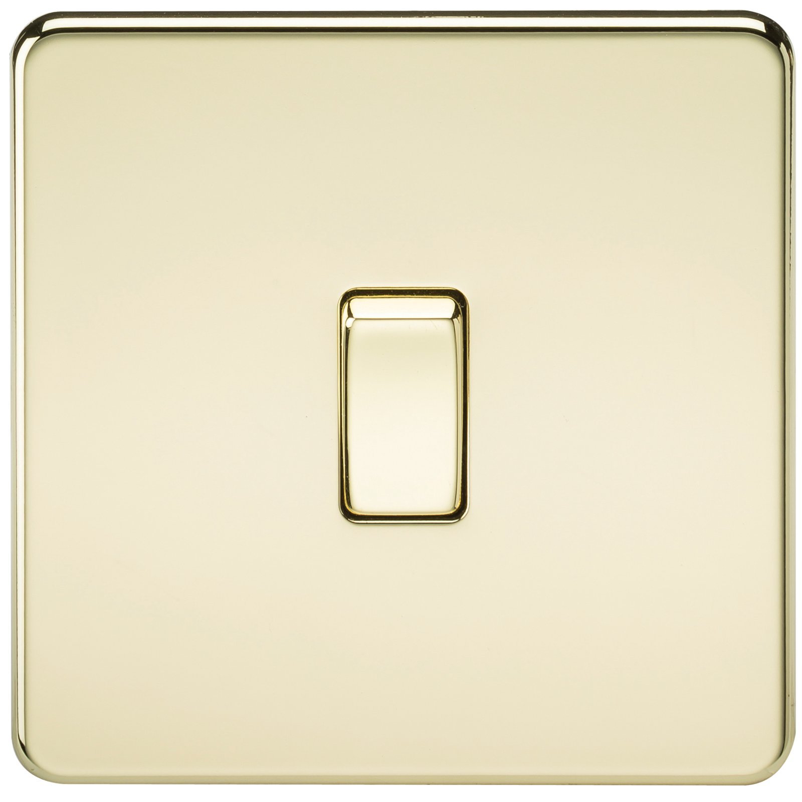 Knightsbridge SF1200PB Screwless 10 A 1-Gang Intermediate Switch, Polished Brass