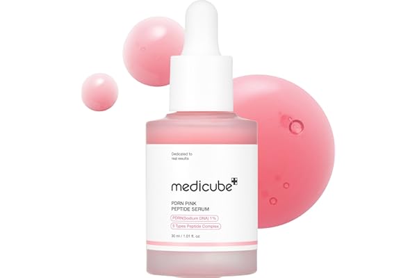 medicube PDRN Pink Peptide Serum with Salmon DNA | Pink Glow Serum with Peptides & Niacinamide for Hydration & Firm-Looking S