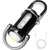 Zypilatsry 1200LM Super Bright Mini Led Flashlights USB Rechargeable Small Waterproof Keychain Flashlight Rescue, Camping-Black
