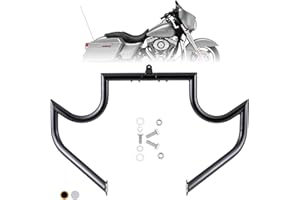 Kinglemc Crash Bar Engine Guard Highway Bar for Harley Davidson Touring Road Glide Road King Street Glide Electra Glide CVO and Trike Models 09-25 (Mustache Black)