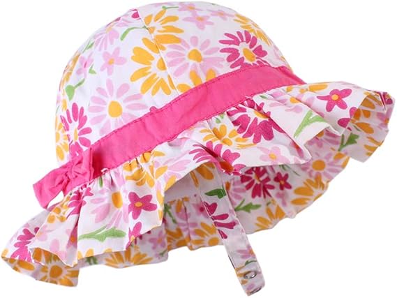 baby girl sun hat with chin strap