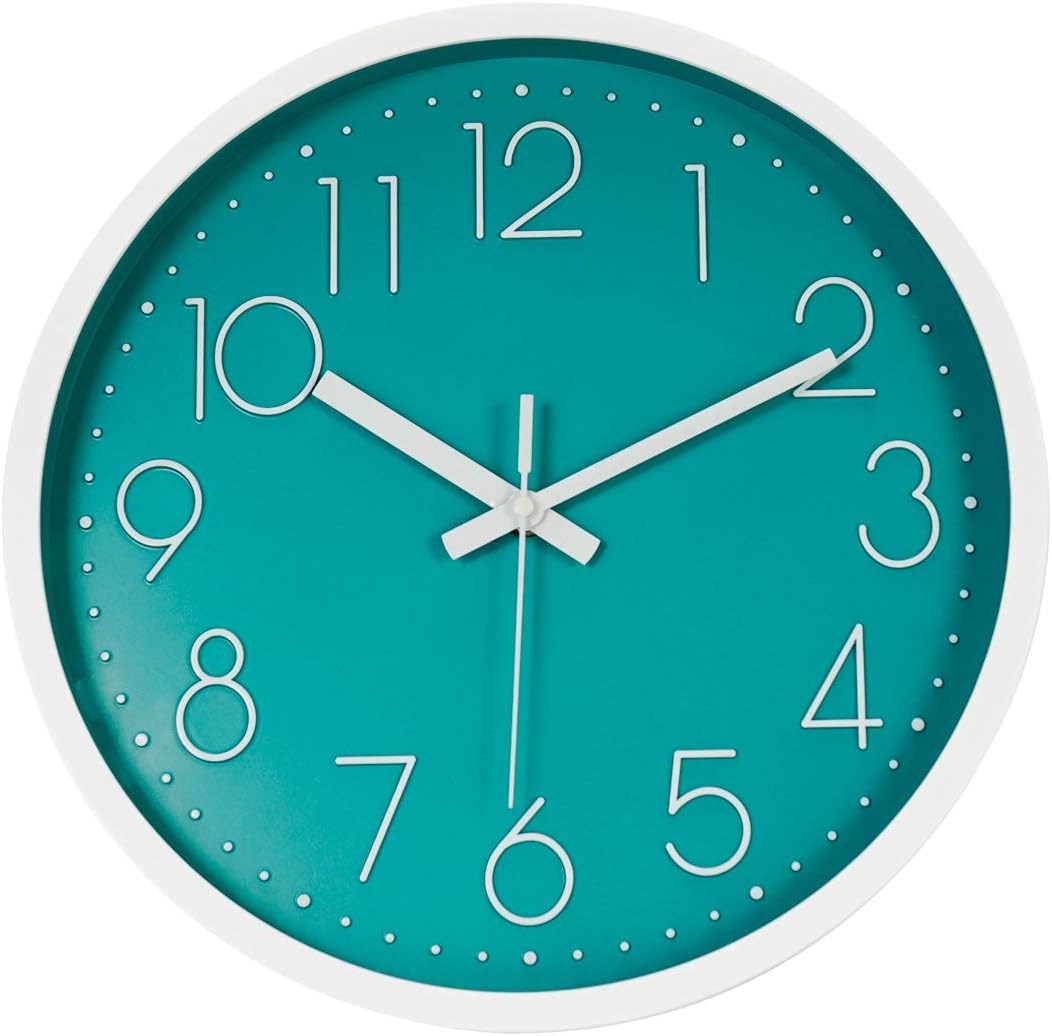 Topkey Wall Clock 12" Silent Non Ticking Decorative Modern Wall Clock