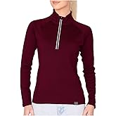 MERIWOOL Women’s Half Zip Base Layer Top 400g Heavyweight Merino Wool Sweater