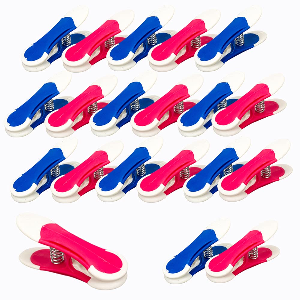 ARVO Clothes Pegs Pack of 20, Soft Grip clothes pegs for washing line, Clothes Pin, Blue and Pink Colour Laundry Pegs, Washing Line Pegs, Clothes Clips for Home, Medium Size 9 x 3 x 4 cm