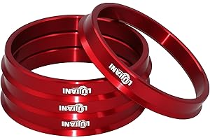 LUJIANI Red Universal Hub Centric Ring, 73.1 mm OD to 66.1 mm ID Centerbore, Aluminum Alloy Wheels Center Shaft Shock Absorbing Hubrings, Hub Adapter Rings Compatible with Most Vehicles, Pack of 4