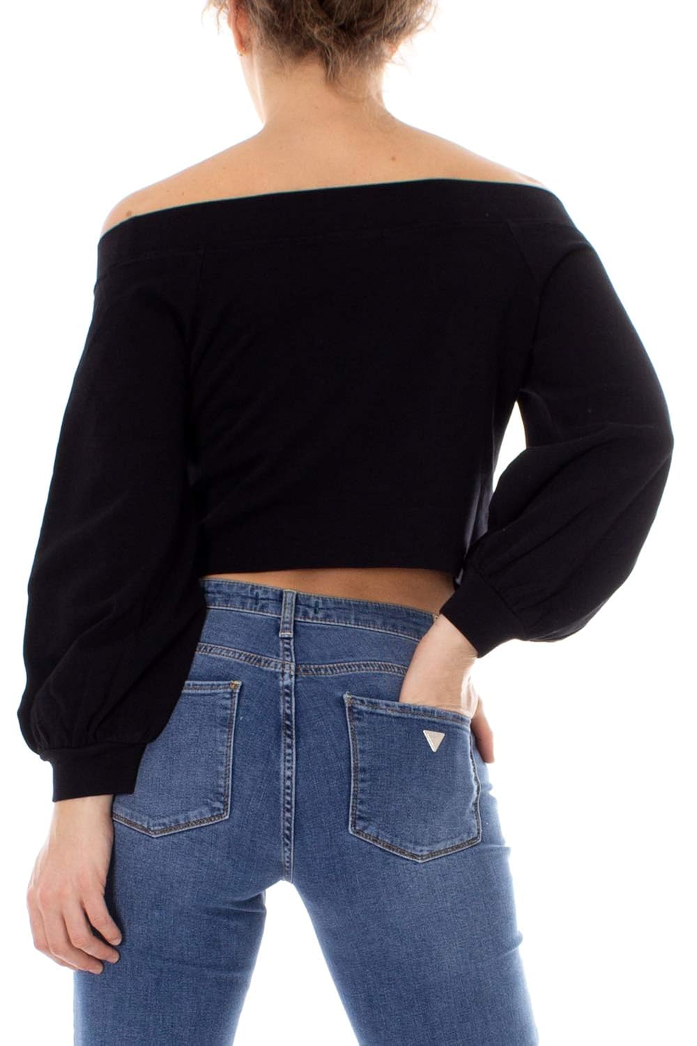 off the shoulder zip up hoodie