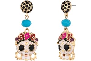 Madison Tyler Halloween Earrings for Women | Skeleton | Skull | Ghost | Pumpkin | Spider web | Wizard hat | Trick or Treat | Halloween Dangle Earrings Gift