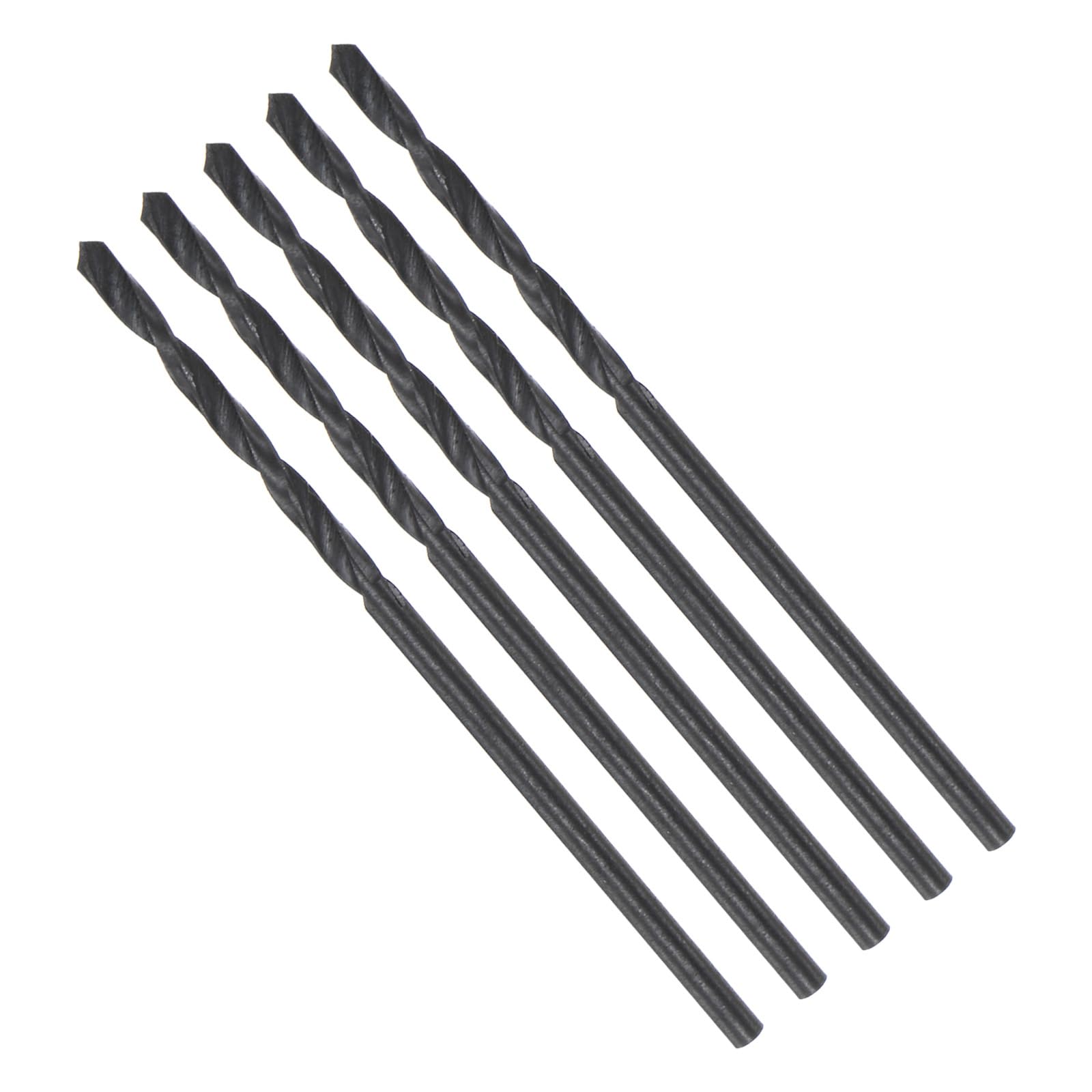 CoCud Twist Drill Bits, 1.4mm Cutting Diameter 0.06" Shank, High-Speed Steel Black Oxide Coating Jobber Bit Set (Applications: for Metal Wood Plastic), 5-Pieces