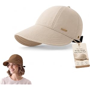 Women's Wide Brim Sun Visor Hat Quick Dry Foldable Ponytail | Quick Dry Wide Brim Sun Protection with Ponytail Opening Adjust