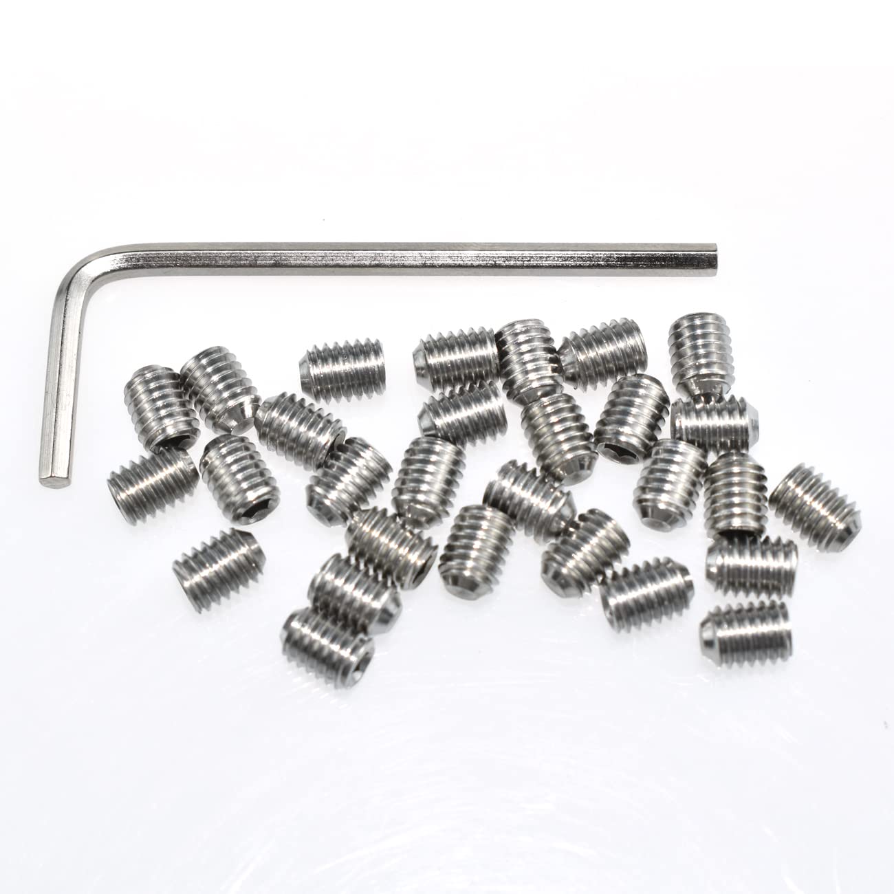 Photo 1 of 30Pcs Socket Set Screws #10-32 x 1/4 inch Stainless Steel Allen Head Hexagon Screws with Hex Key Wrench