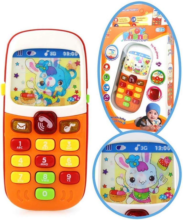 Musical Phone for Baby Musical Mobile Phone Toys for Children Designed Learning Toys Cartoon Music Phone Toys for 1 Year Toy for 1 Year Boy Baby Toys (#001)