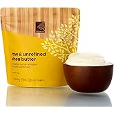 Raw Shea Butter - 100% Natural, Lightweight, Ghana Shea Butter Whipped for Hair, Face & Body - Unrefined, Pure, Handmade, Vegan, Eco-friendly, Skincare- 350g