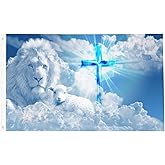 Jesus Lion Goat Cross Faith Flag 3x5 Ft Outdoor Indoor Garden Yard Banner Outdoor Decorative Sign