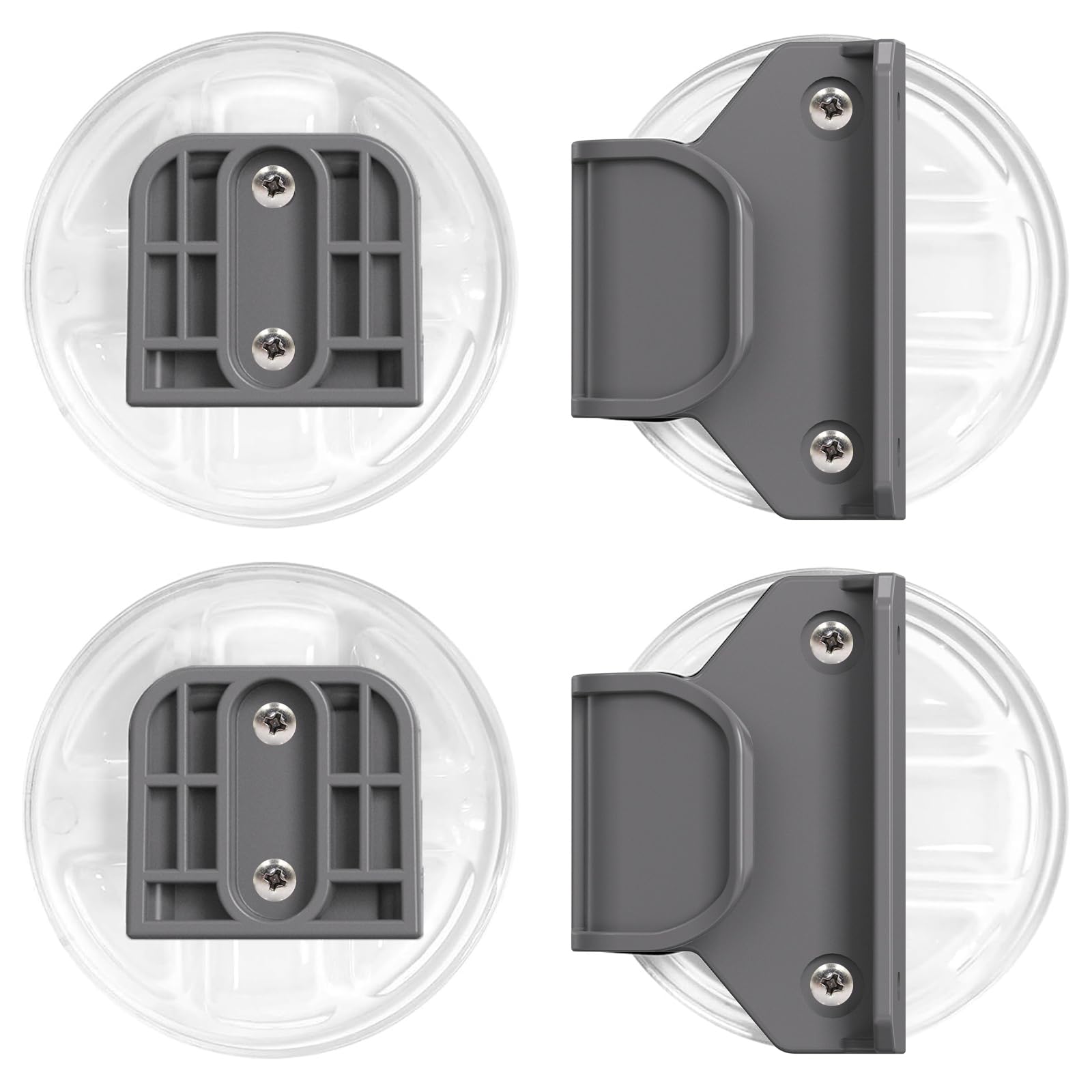 Photo 1 of HAMOPY Auto-Lock Retractable Baby Gate Replacement Free-Punch Parts, Original Hardware Set (Including 2 x Latches + 2 x Brackets) Only Fit 55“&71” Auto-Lock Baby Gate(Grey)
