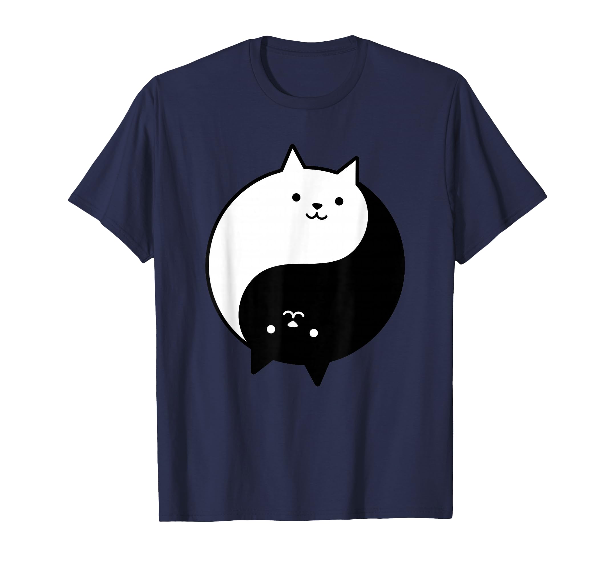 Cute Cats Yin Yang Yoga Zen Kitty Black and White Cat T-Shirt