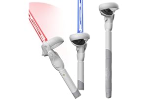 ZYBER Controller Extensions for Meta Quest 2 Accessories for Gorilla Tag Long Arms Sticks Beat Saber Handles Supernatural, VR Golf Club Attachment Extenders for Oculus Quest 2 VR Game Grey