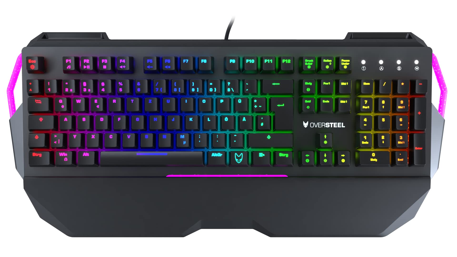 Oversteel IRON Mechanical Gaming Keyboard, RGB, Red Switch, German Layout