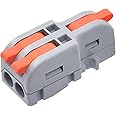 XALXMAW 20Pcs Lever Wire Connectors, 1 in 2 Out Mini Splicing Compact Splitter Docking Terminal Block Electrical Connectors, 