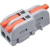 XALXMAW 20Pcs Lever Wire Connectors, 1 in 2 Out Mini Splicing Compact Splitter Docking Terminal Block Electrical Connectors, 