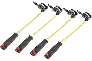 A ABSOPRO Car Brake Pad Sensor Front Rear Disc Brake Pad Wear Indicator Sensor Fit for Mercedes-Benz C230 - Pack of 4 Black I