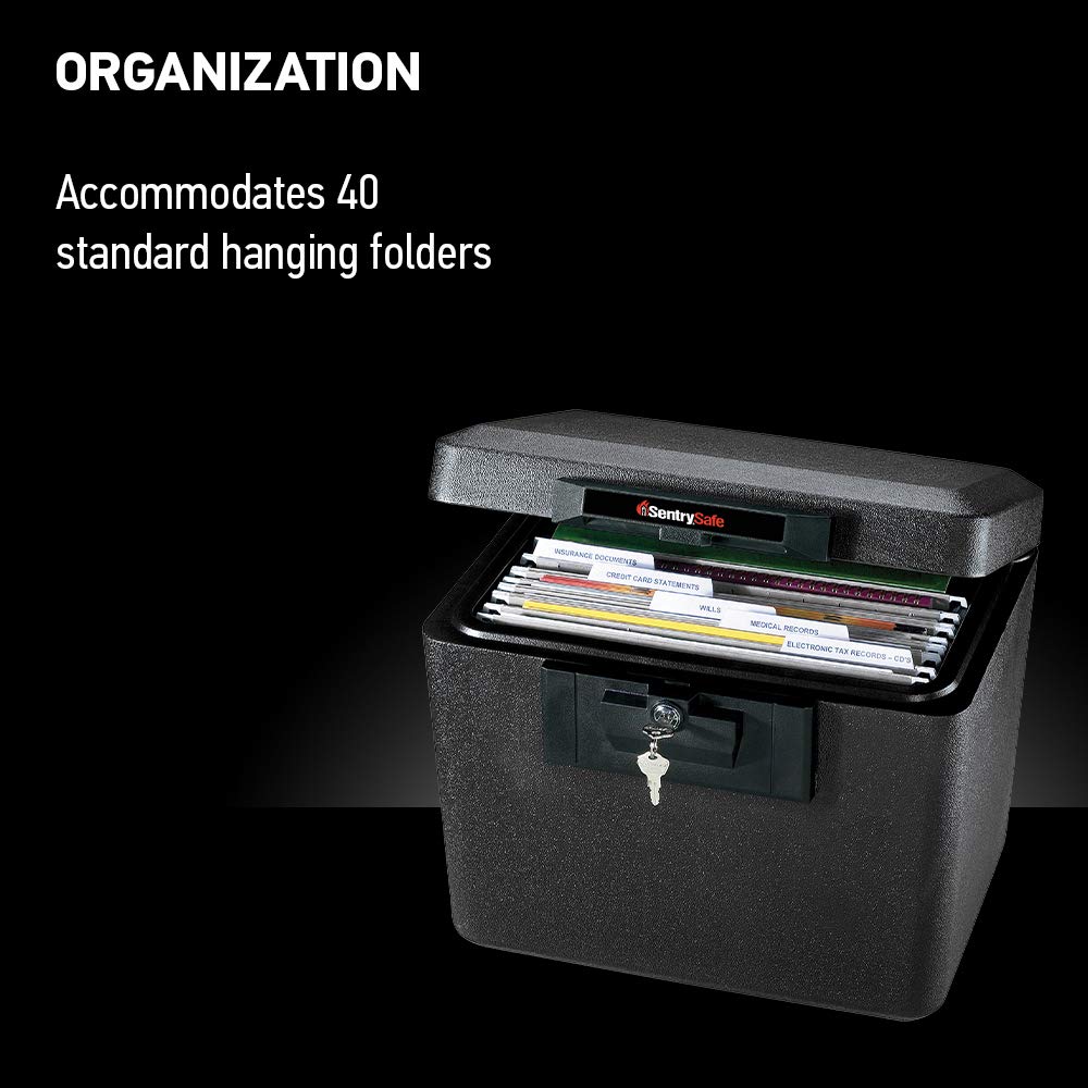 Mua SentrySafe Black Fireproof Document Box with Key Lock, Safe Secures ...