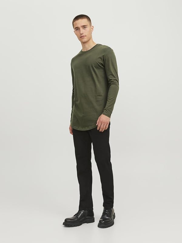 JJENOA TEE O-NECK LS NOOS, T-Shirt Uomo, Verde (Forest Night Fit:Relaxed), XL