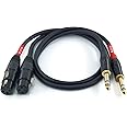 Suanqi WJSTN XLR to 6.35mm 1/4 TRS Cable, 6.35mm Dual Channel to 3-pin XLR （Female）, XLR to 1/4 TRS 6.35mm Audio Cable (3FT)