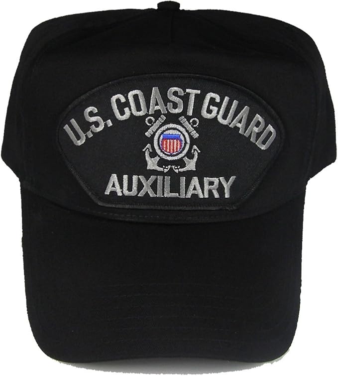 U.S. Coast Guard Auxiliary Hat with USCG Crest Cap Black