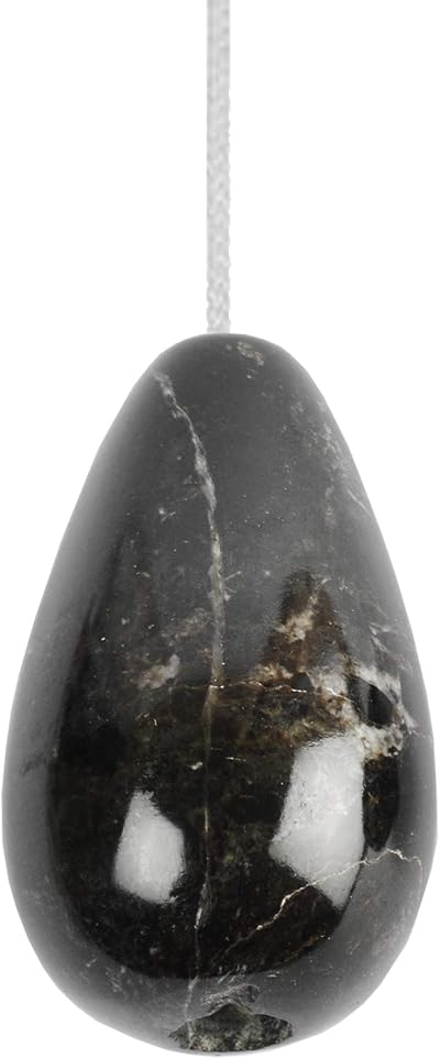 British Fossils Himalayan Marble Pear Drop Light Pull Black Marble